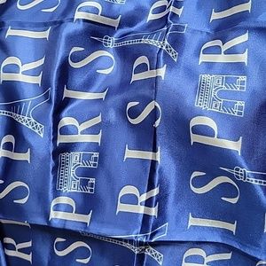 J MICO SANCHO Blue/White Paris Theme Scarf